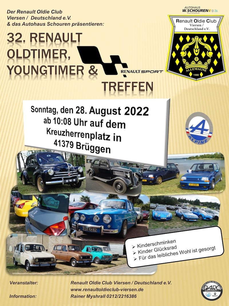 32. Renault Oldtimer, Youngtimer & Renault Sport Treffen in Brüggen